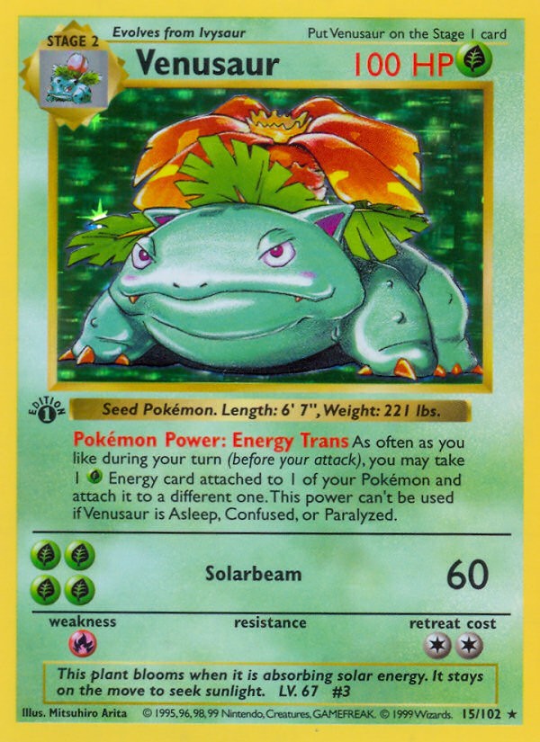 Venusaur Base Set Holo PSA 9